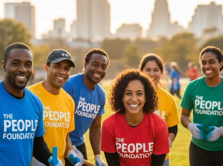 Volunteers working in the community