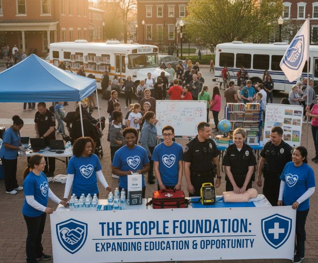 Community volunteers and first responders collaborating to improve local safety